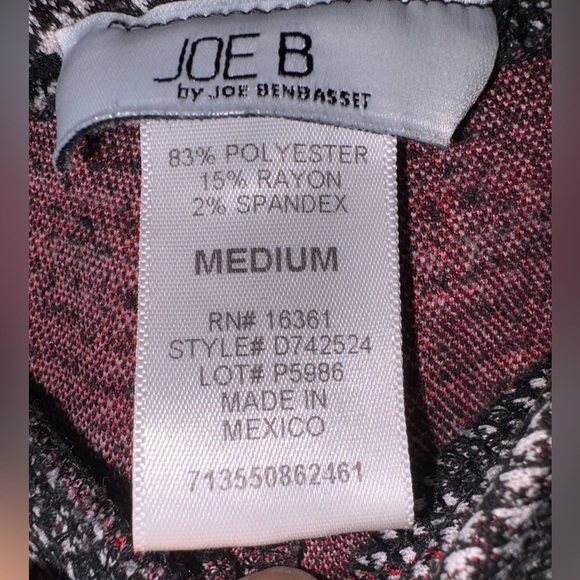 Joe B plaid stretchy pants size M - Picture 6 of 6